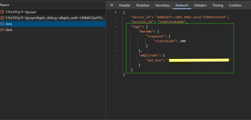 Custom Server Tag Data in the JSON Client Response